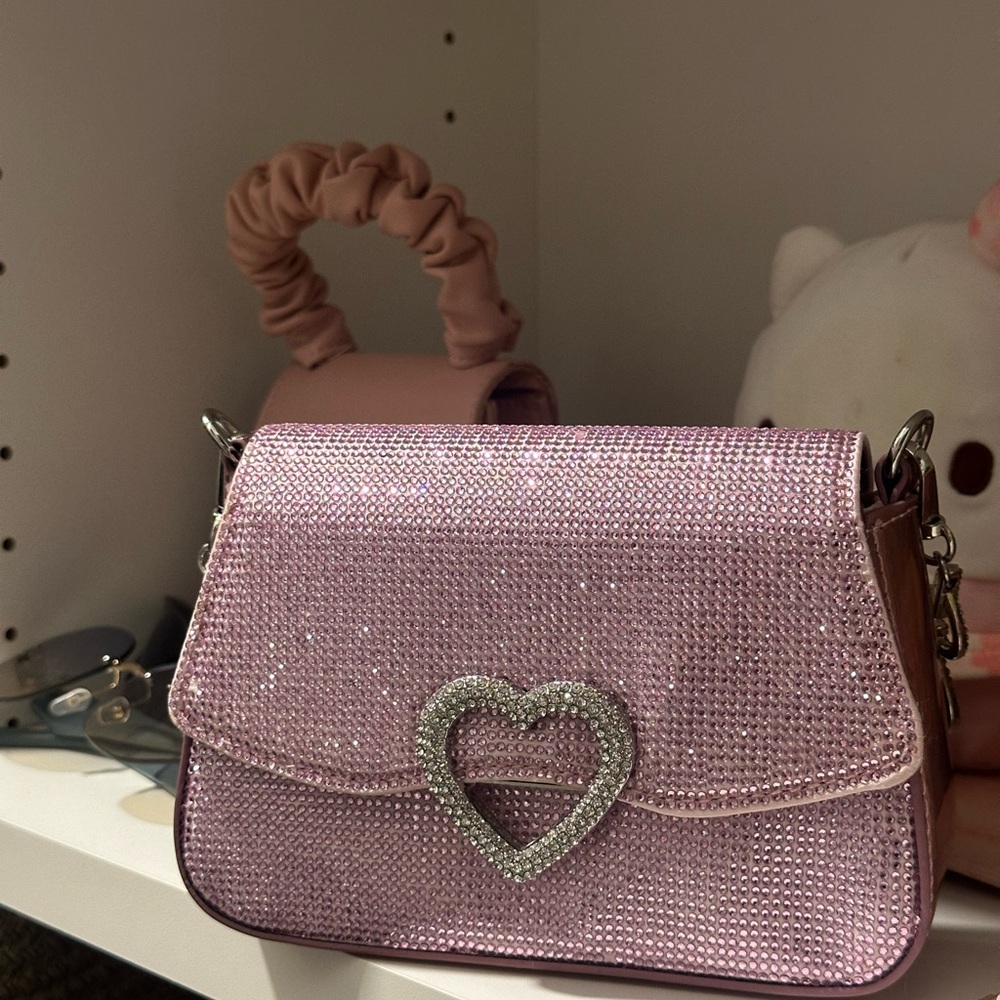 Aldo x Barbie Pink Sequin Heart-Detail Shoulder Bag - Picture 3 of 5